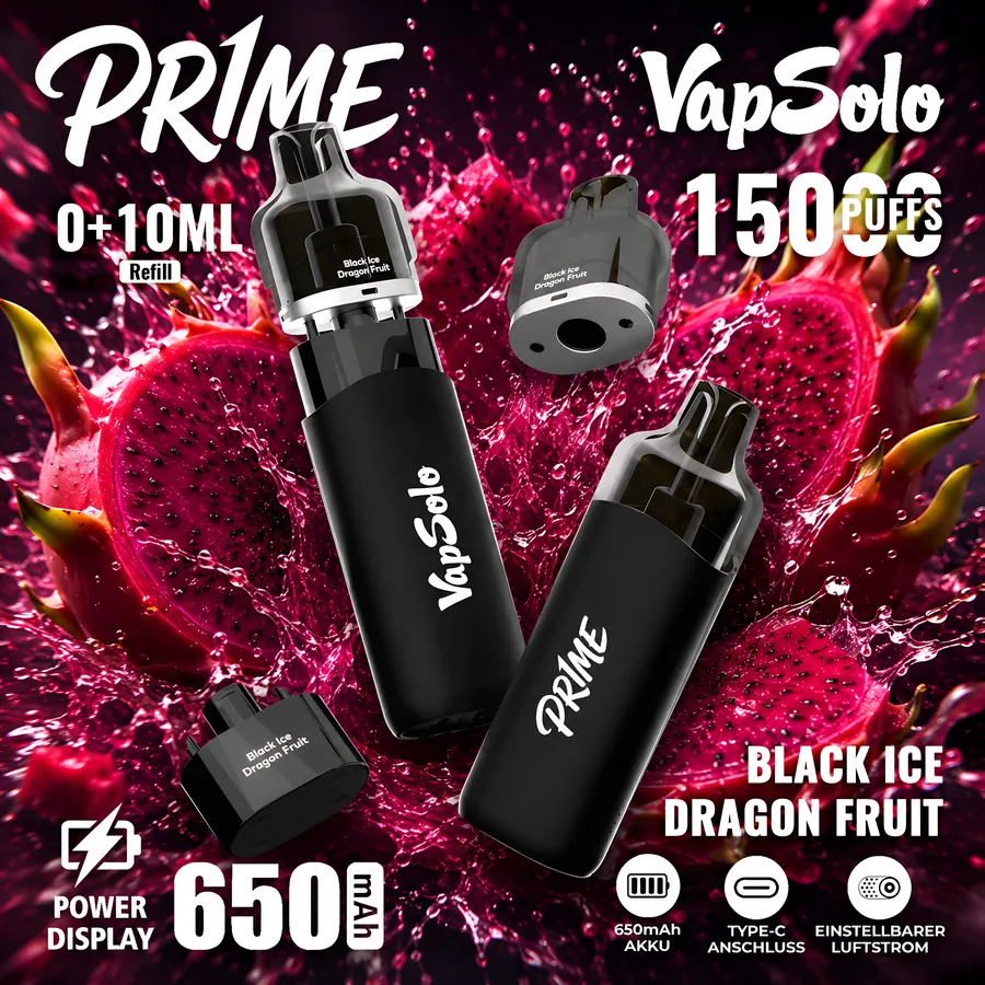 vapsoloprime Pr1me 15K Pod – Black Ice Drachenfrucht