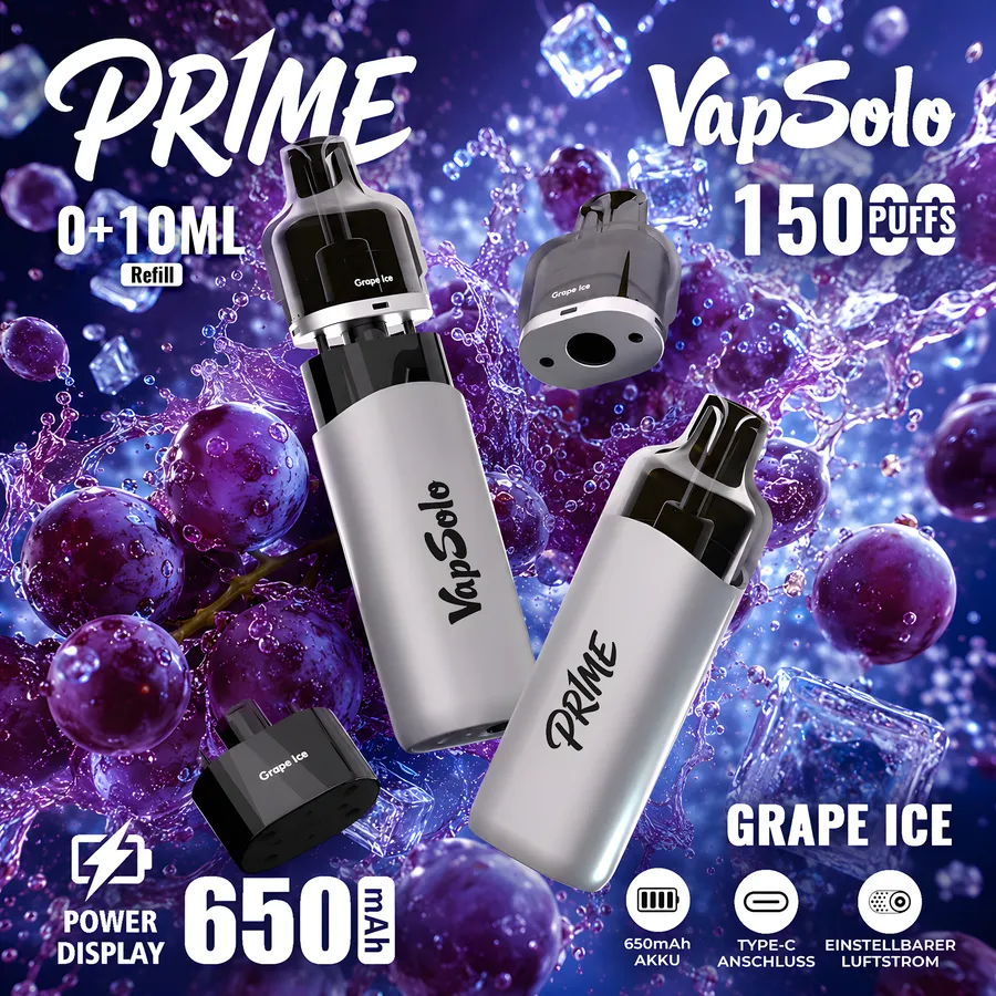 vapsoloprime Pr1me 15K Pod – Traube Ice