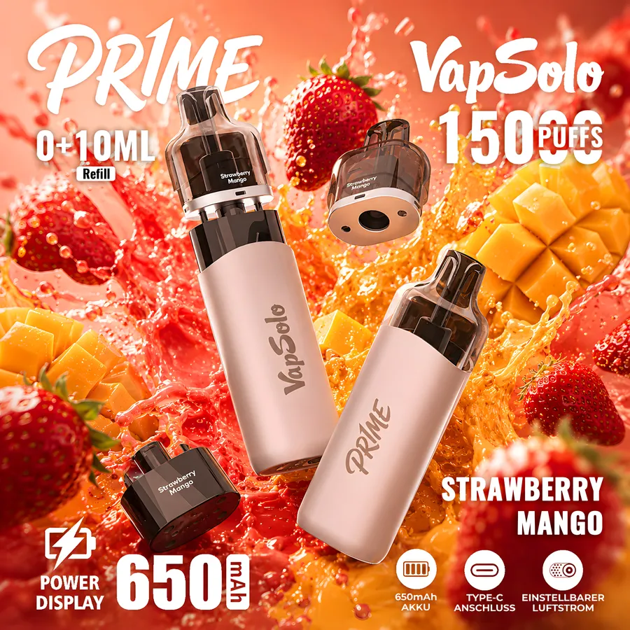 vapsoloprime Pr1me 15K Pod – Erdbeere-Mango