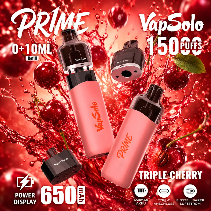 vapsoloprime Pr1me 15K Pod – Dreifache Kirsche